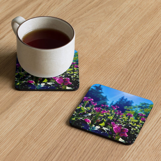 Floral Cork-back coaster