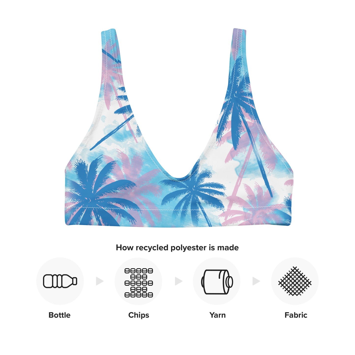 Recycled padded bikini top